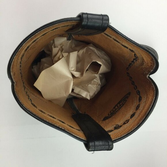 Mens Black Leather Western Cowboy Boots  Vibram Sole T0076G2 10K2E 93035 - Picture 3 of 11